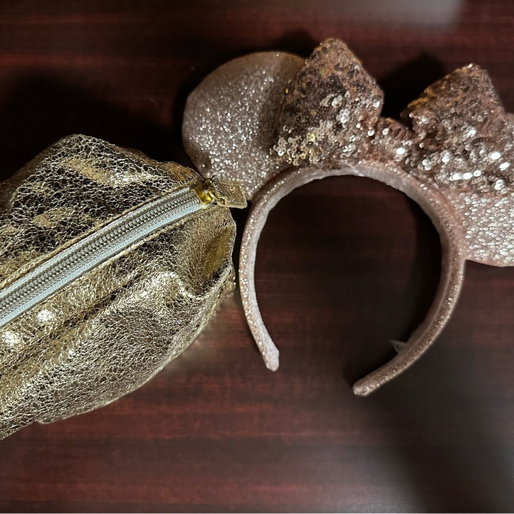 Sparkly Gold Pouch and Rose Gold Headband Set EASTER SPECIAL